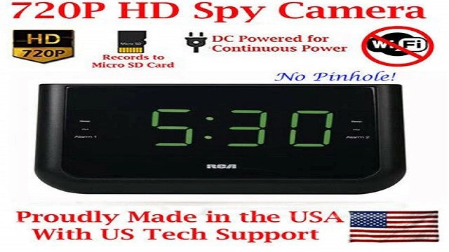 AES Spy Cameras Alarm Clock Radio