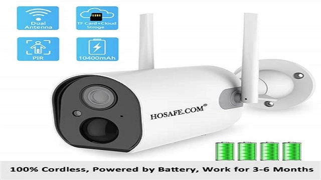 HOSAFE Solar Powered Wireless Outdoor Security Camera