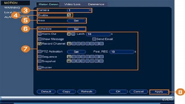 Motion Detection Settings